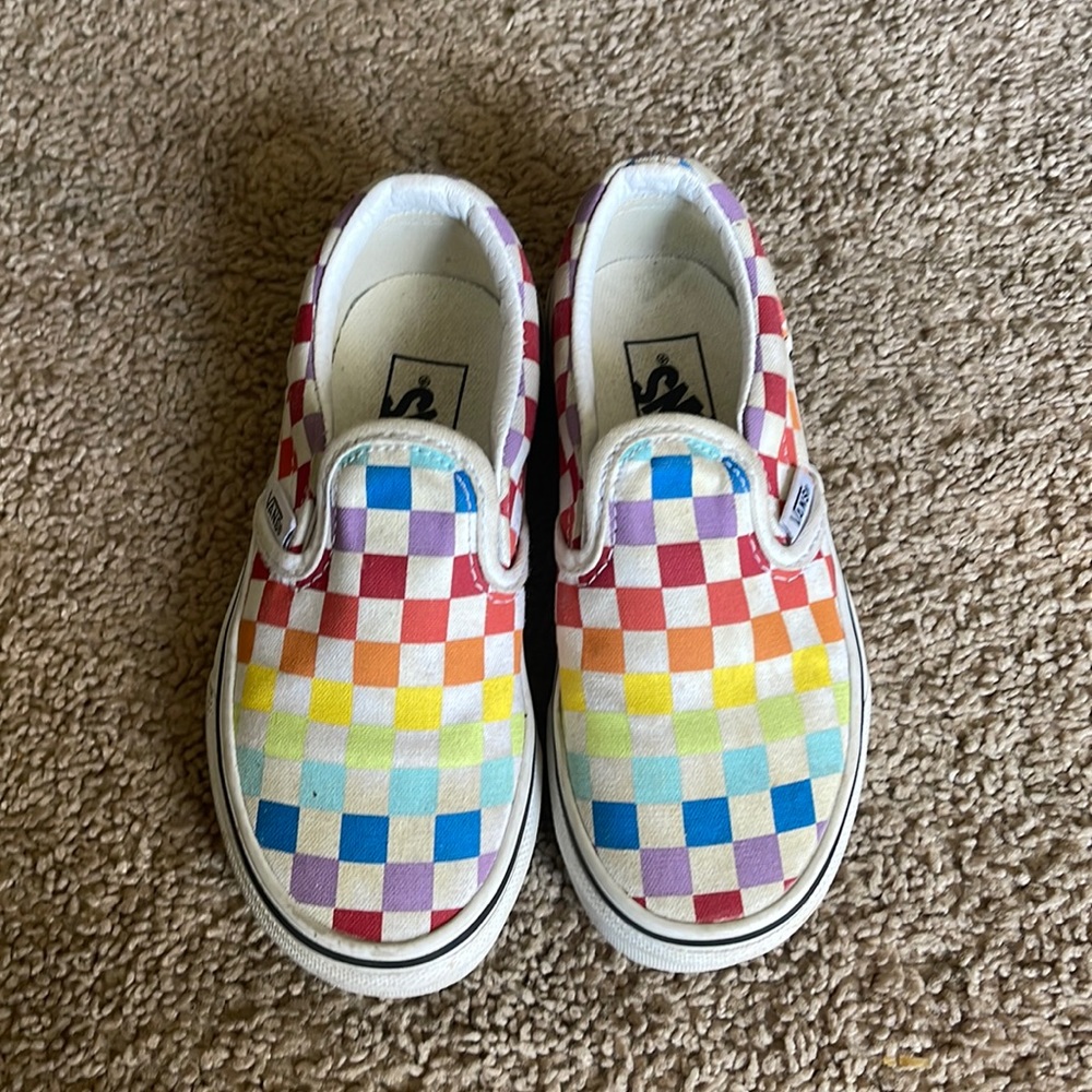 Rainbow Checker Vans🌈 Size 11 kids